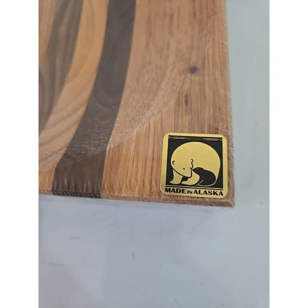 Alaska Ulu Bowl Block 8x8 Herb Prep Chopping Board Maple Walnut Wood USA NEW